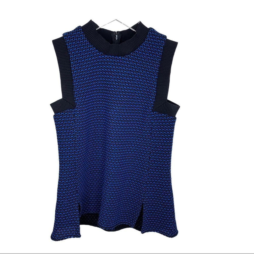 ‎Derek Lam Mock Turtleneck Sweater Tank Blue/Black